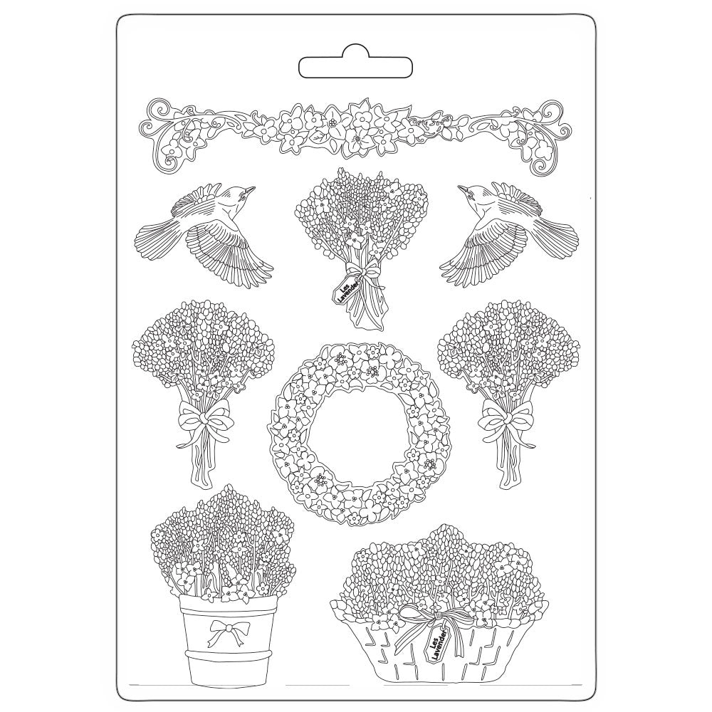 Stamperia Soft Maxi Mould - Provence Garlands and Bouquets