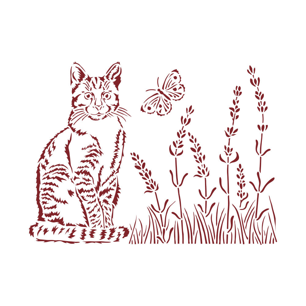 Stamperia Stencil - Provence Cat