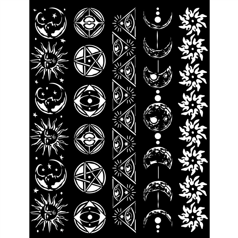 Stamperia Media Stencil - Alchemy - Symbols & Borders