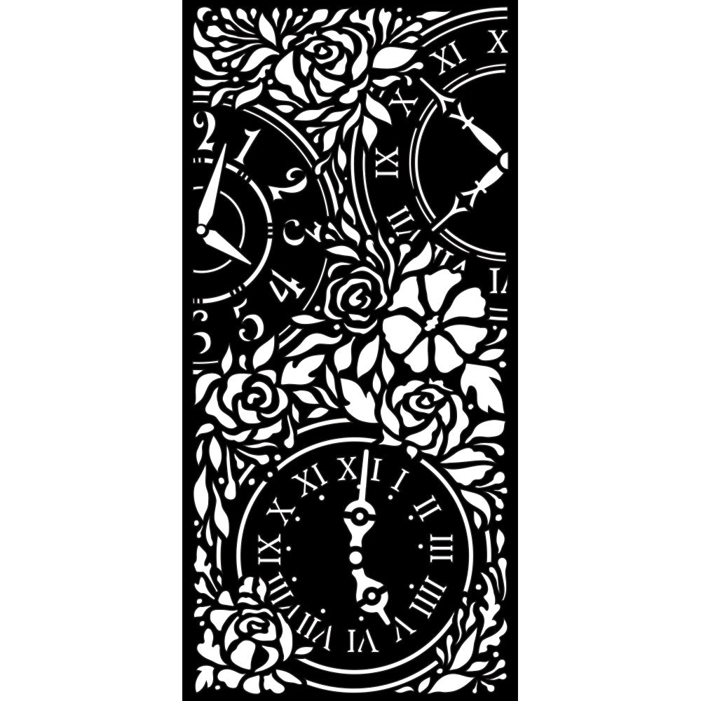 Stamperia Media Stencil - Clocks - Garden Of Promises