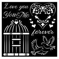 Stamperia Media Stencil - Love Me - You & Me