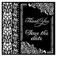 Stamperia Media Stencil - Thank You Save The Date - You & Me