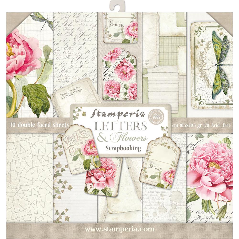 Stamperia Double-Sided Paper Pad - Letters & Flowers