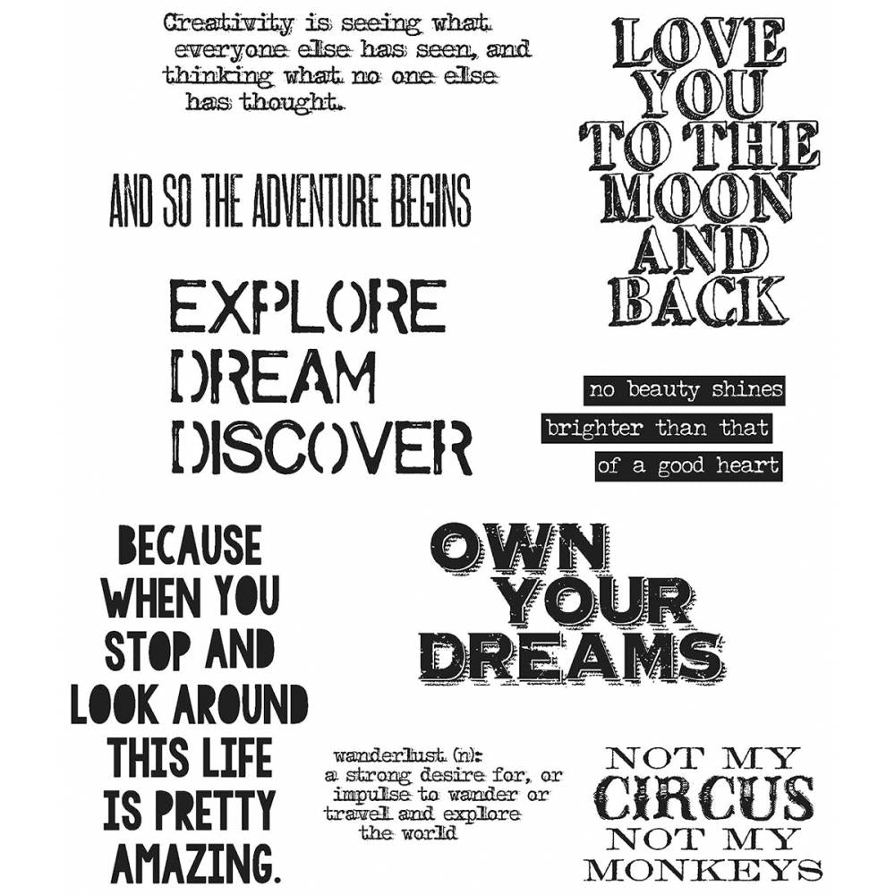 Tim Holtz Cling Stamps 7"X8.5" - Life Quotes