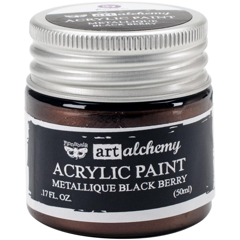 Finnabair Art Alchemy Acrylic Paint - Metallique Black Berry