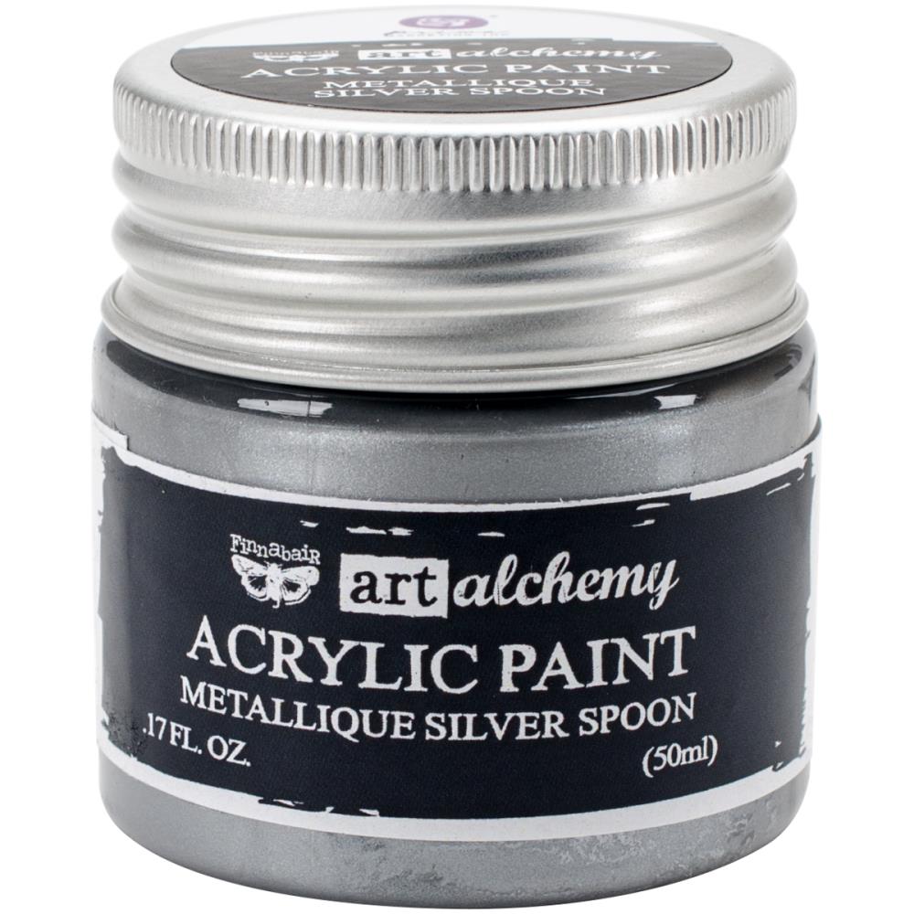 Finnabair Art Alchemy Acrylic Paint- Metallique Silver Spoon