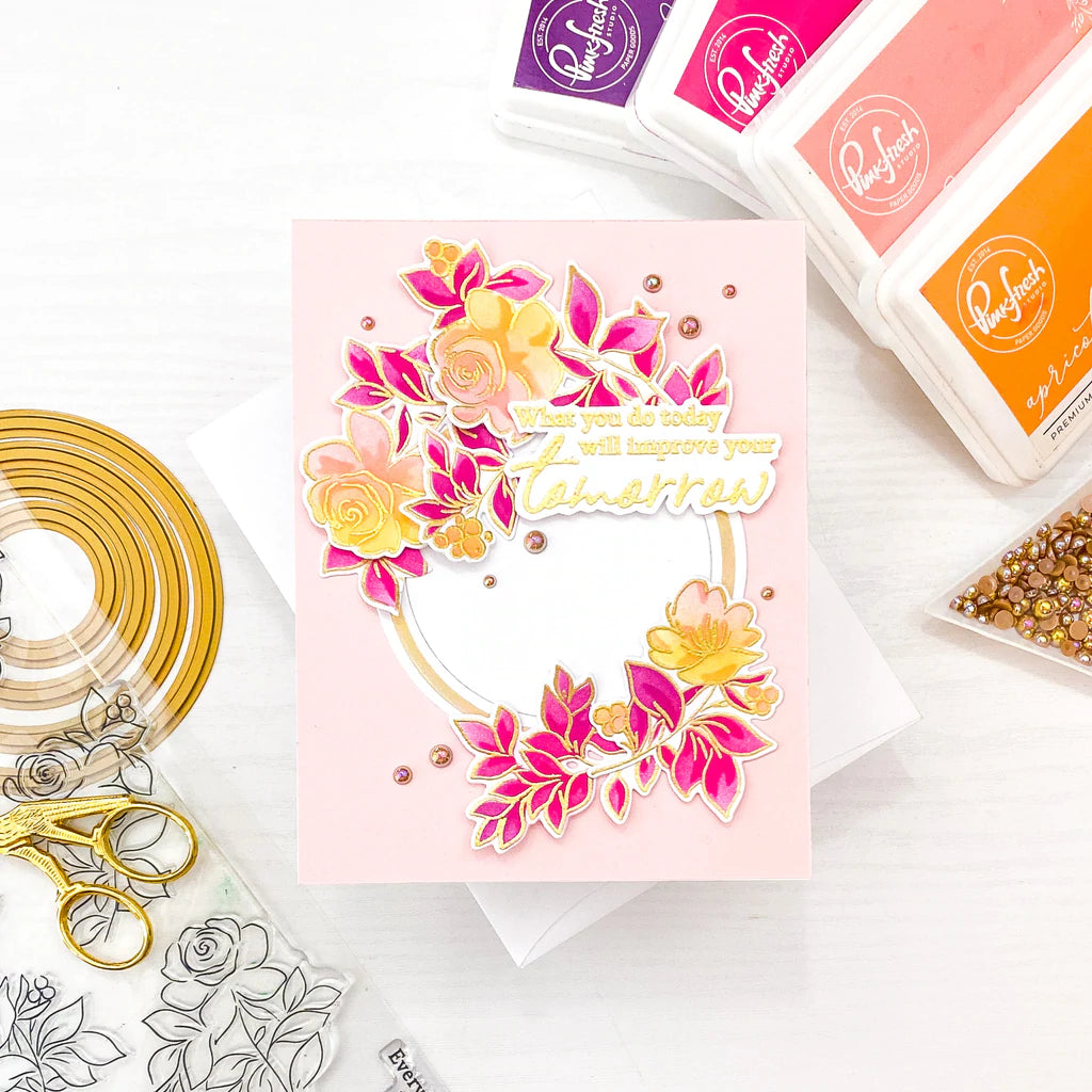 Pinkfresh Studio Clear Stamp Set - Rainbow Floral