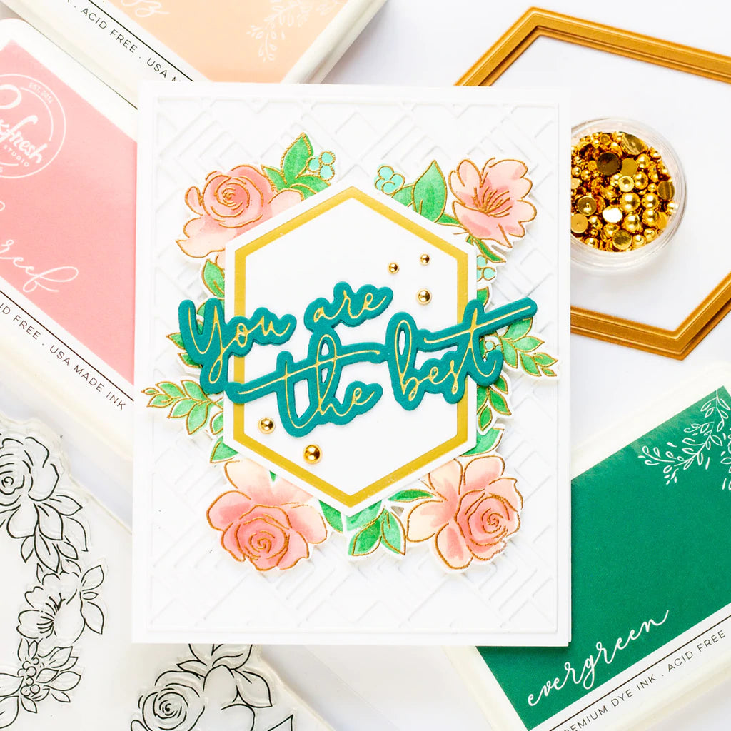 Pinkfresh Studio Clear Stamp Set - Rainbow Floral