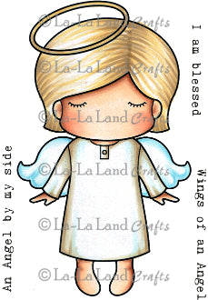 La La Land- Paper Doll Luka - Angel (w/ Sentiments) Rubber Stamp