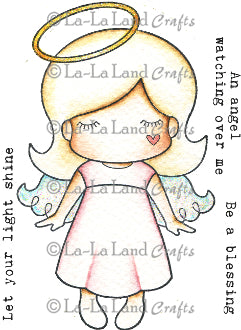 La La Land- Paper Doll Marci - Angel (w/ Sentiments) Rubber Stamp