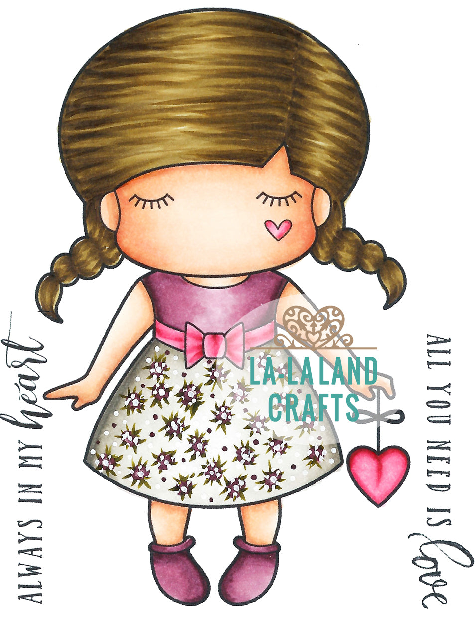 La La Land- Paper Doll Marci - Love - Rubber Stamp