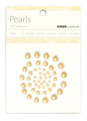 Pearls- Self adhesive- Latte 50pcs