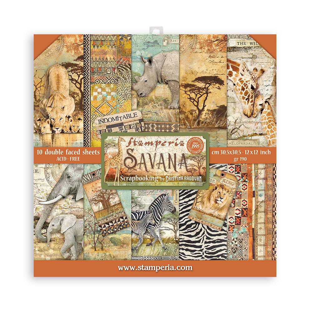 Stamperia Double-Sided Paper Pad - 12x12 - Savana