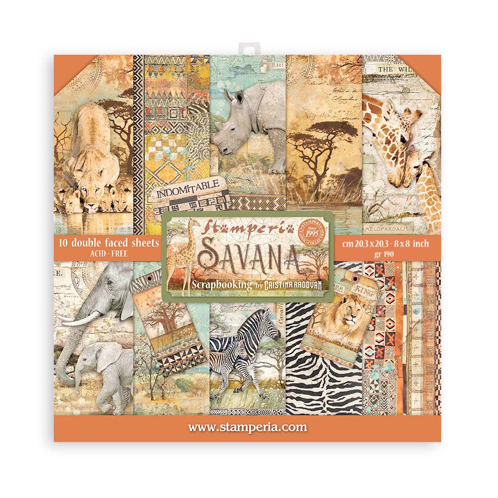 Stamperia Double-Sided Paper Pad - 8x8 - Savana
