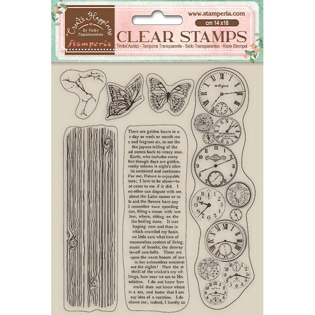 Stamperia Create Happiness Clear Stamps - Welcome Home Clocks