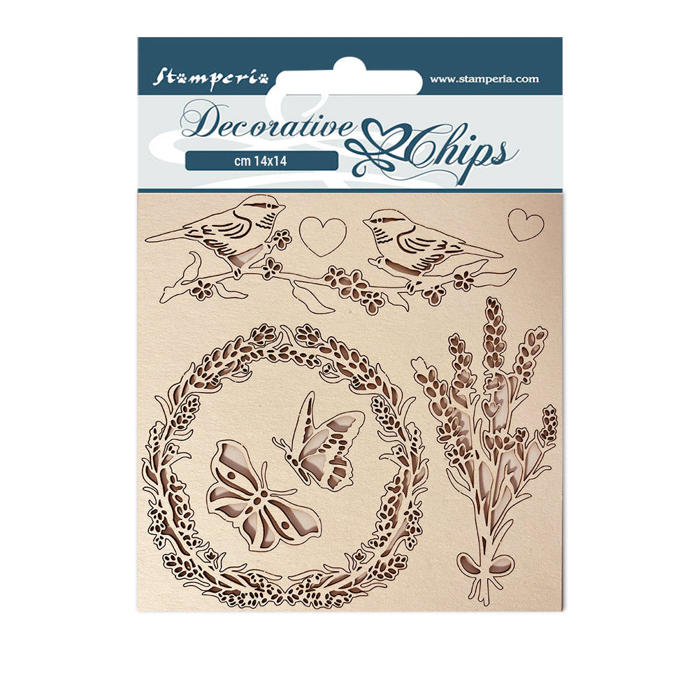 Stamperia Decorative Chips - Provence Garland and birds