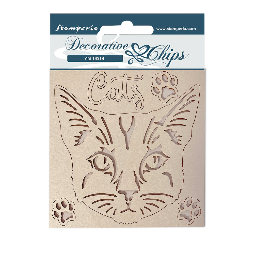 Stamperia Decorative Chips - Province Cat