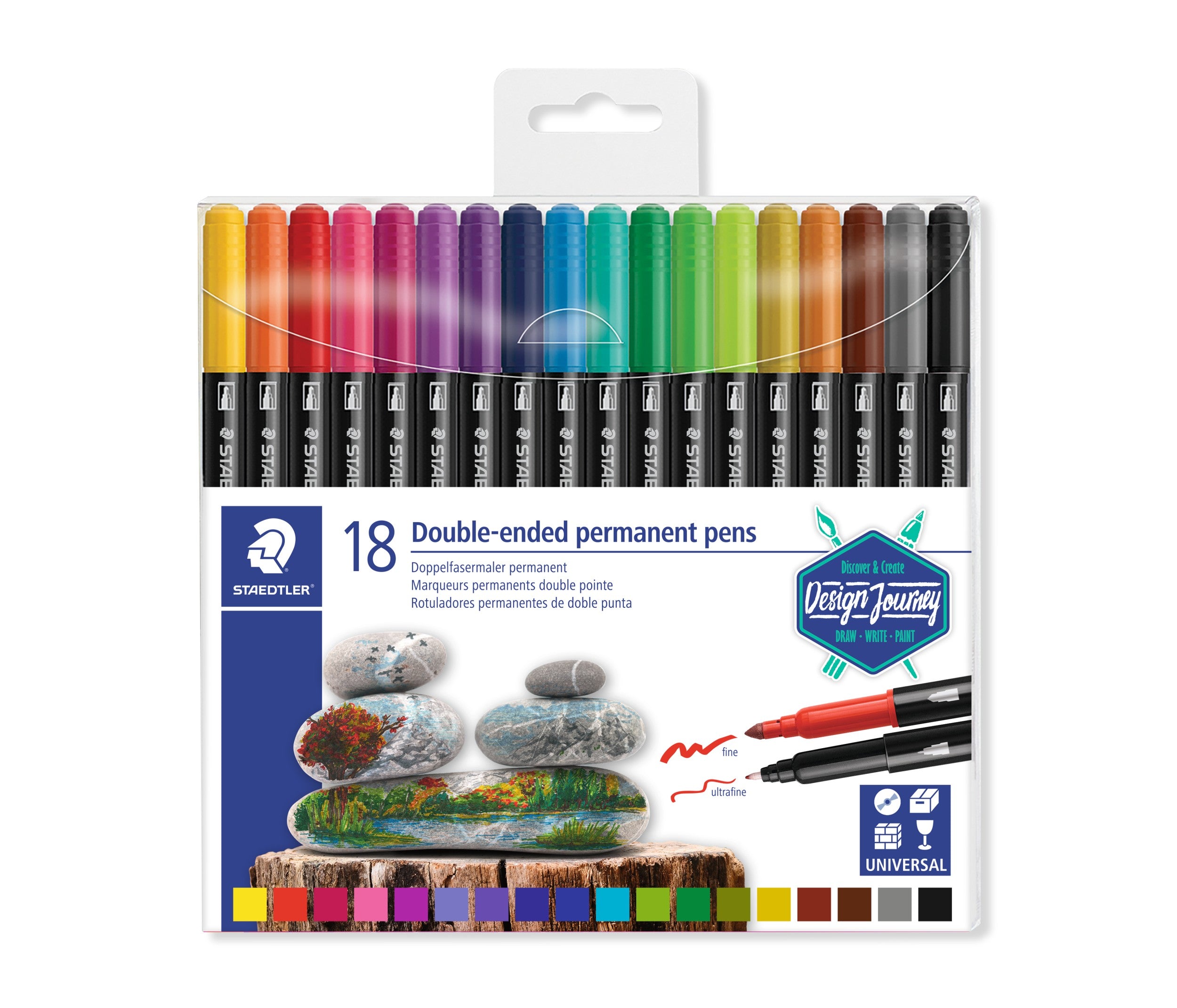 Staedtler Double-Ended Permanent Markers 18 Pack