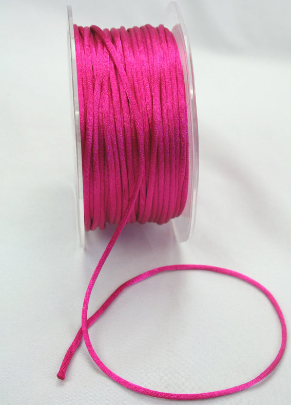 Satin String Ribbon- Rat tail- Hot Pink- 5m