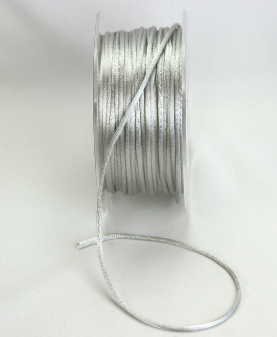 Satin String Ribbon- Rat tail- Silver Grey- 5m