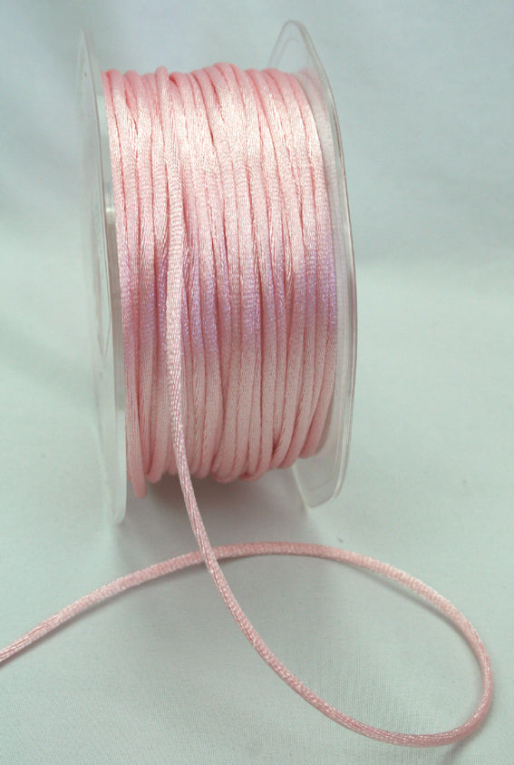 Satin String Ribbon- Rat tail- Pale Pink- 5m