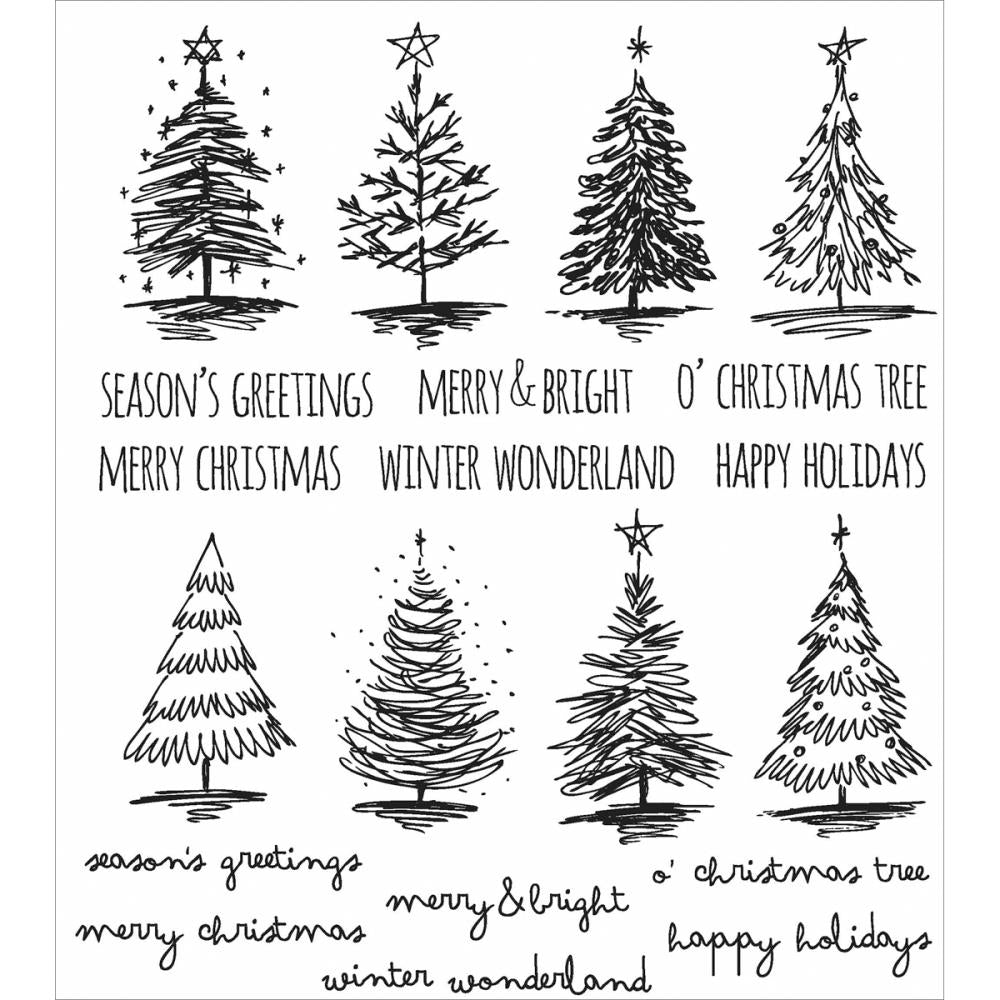 Tim Holtz Cling Stamps - Scribbly Christmas
