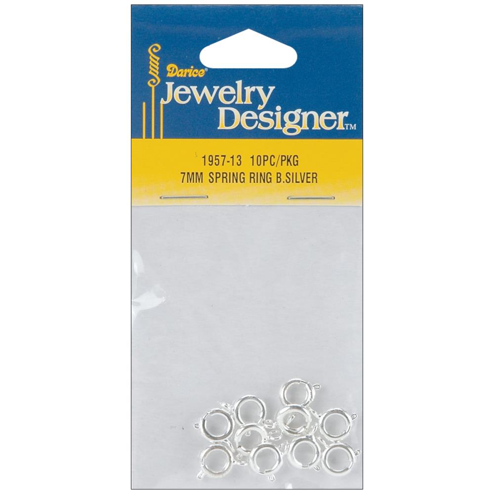 Silver Metal Findings - 7mm Spring Rings