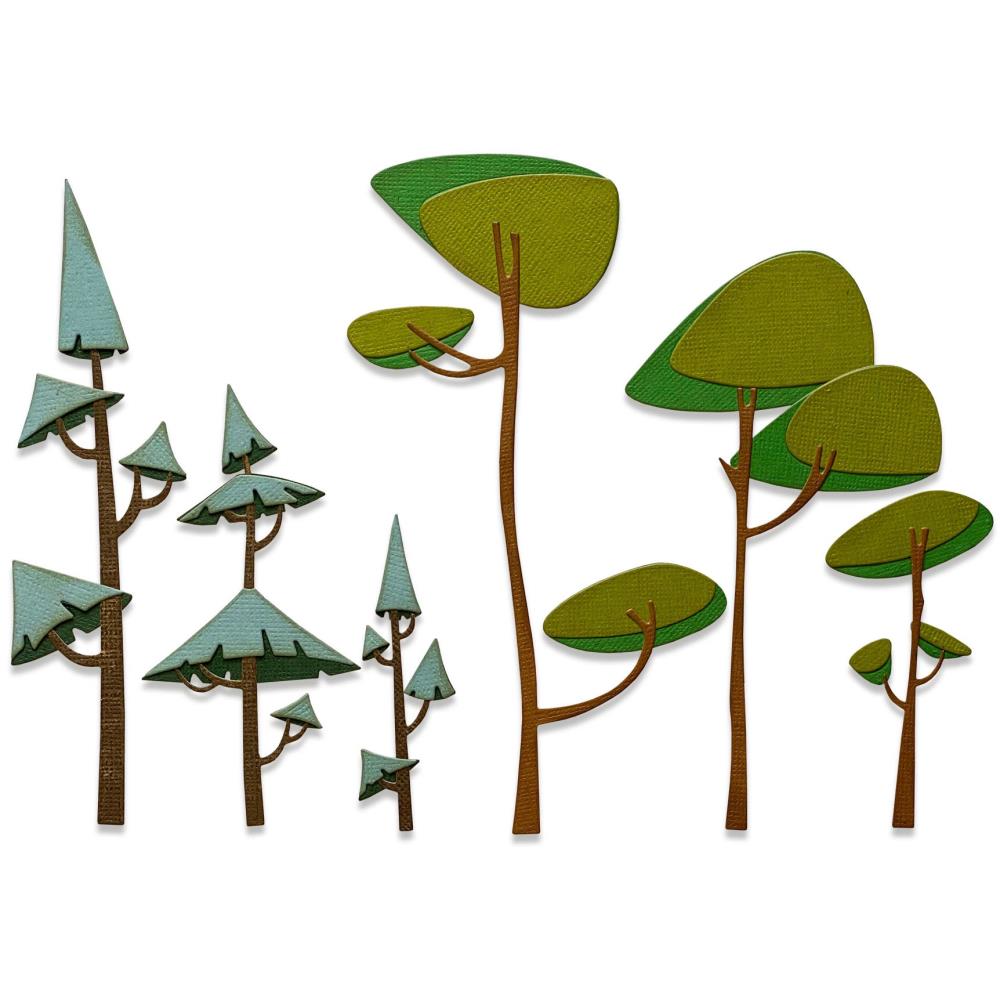 Sizzix Thinlits Dies By Tim Holtz - Funky Trees
