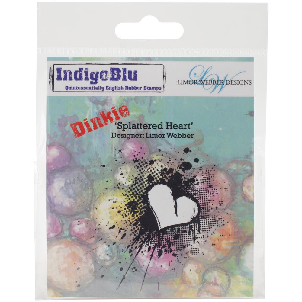 IndigoBlu Cling Mounted Stamp- Splattered Heart - Dinkie