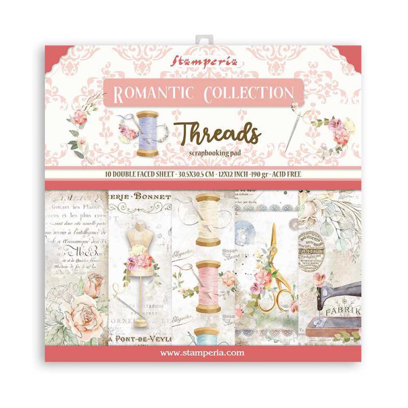Stamperia Double-Sided Paper Pad - 12x12 - Romantic Threads