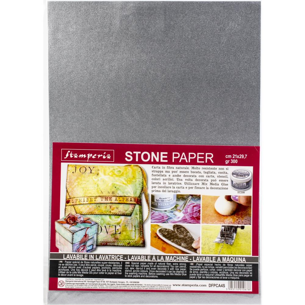 Stamperia - Washable Stone Paper - Silver