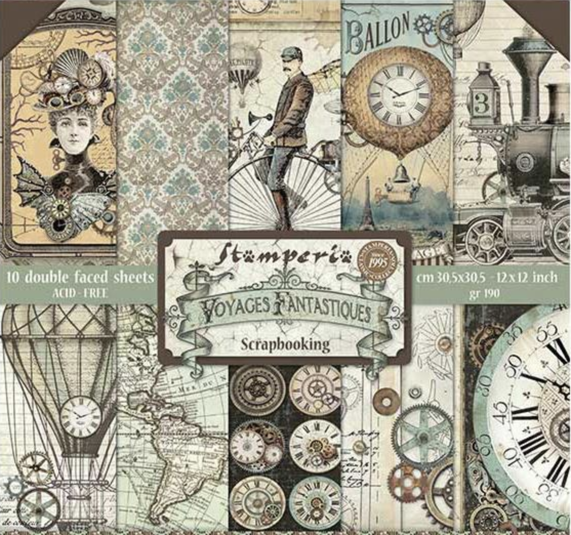 Stamperia Double-Sided Paper Pad - Voyages Fantastiques