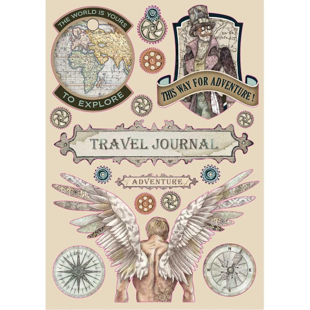 Stamperia Wooden Shapes A5 - Travel Journal, Sir Vagabond