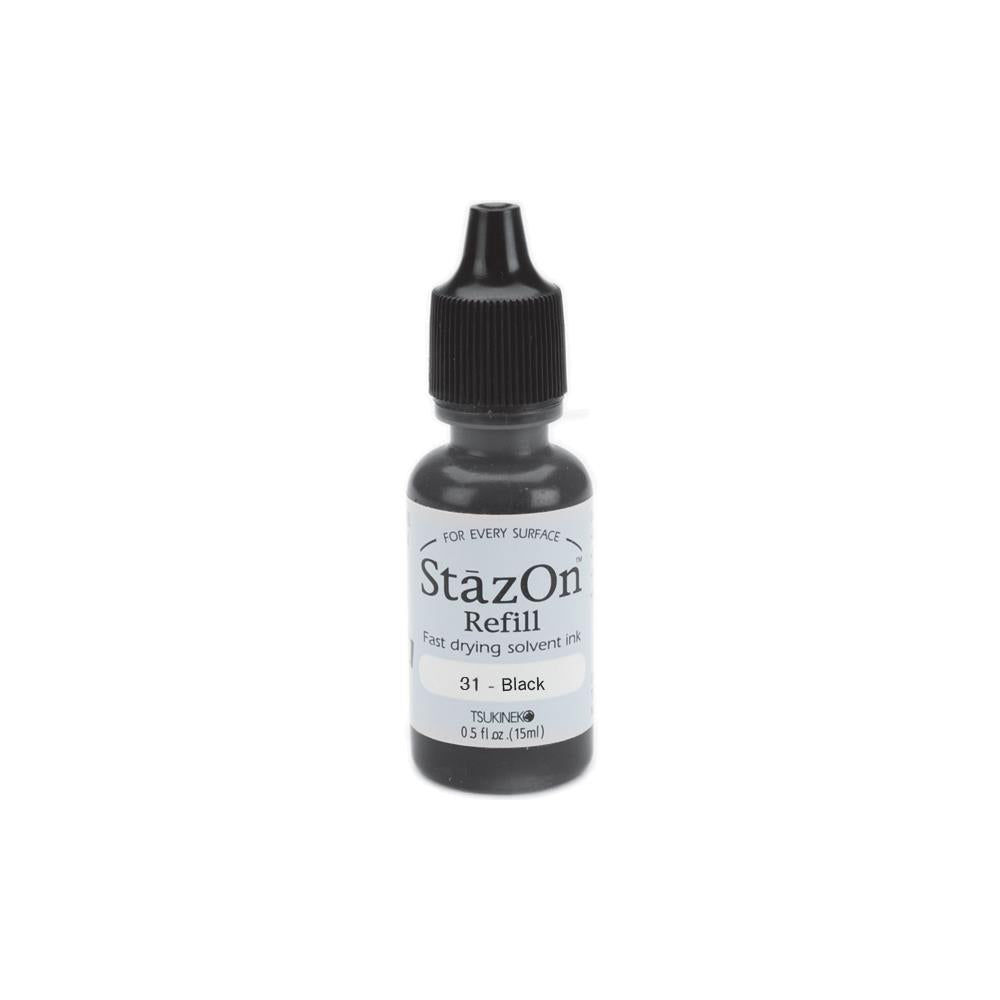 StazOn Solvent Ink - Refill- Jet Black