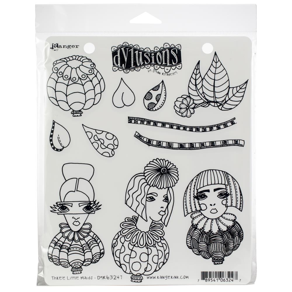 Dyan Reaveley's Dylusions Cling Stamp Collections - Three Little Maids