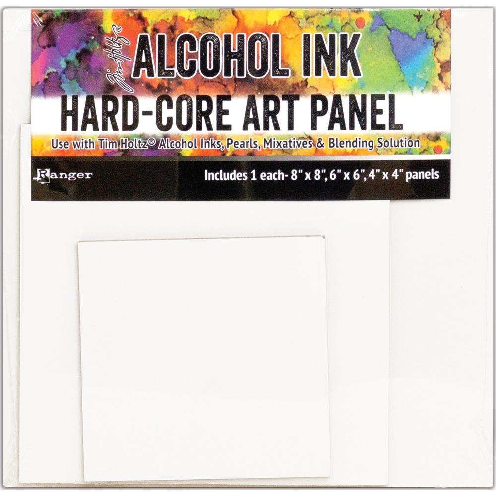 Tim Holtz Alcohol Ink Hard Core Art Panel 3/Pkg - Square