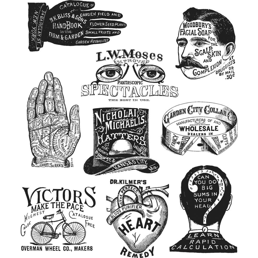 Tim Holtz Cling Stamps - Eclectic Adverts