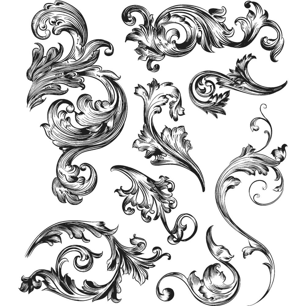 Tim Holtz Cling Stamps - Scrollwork