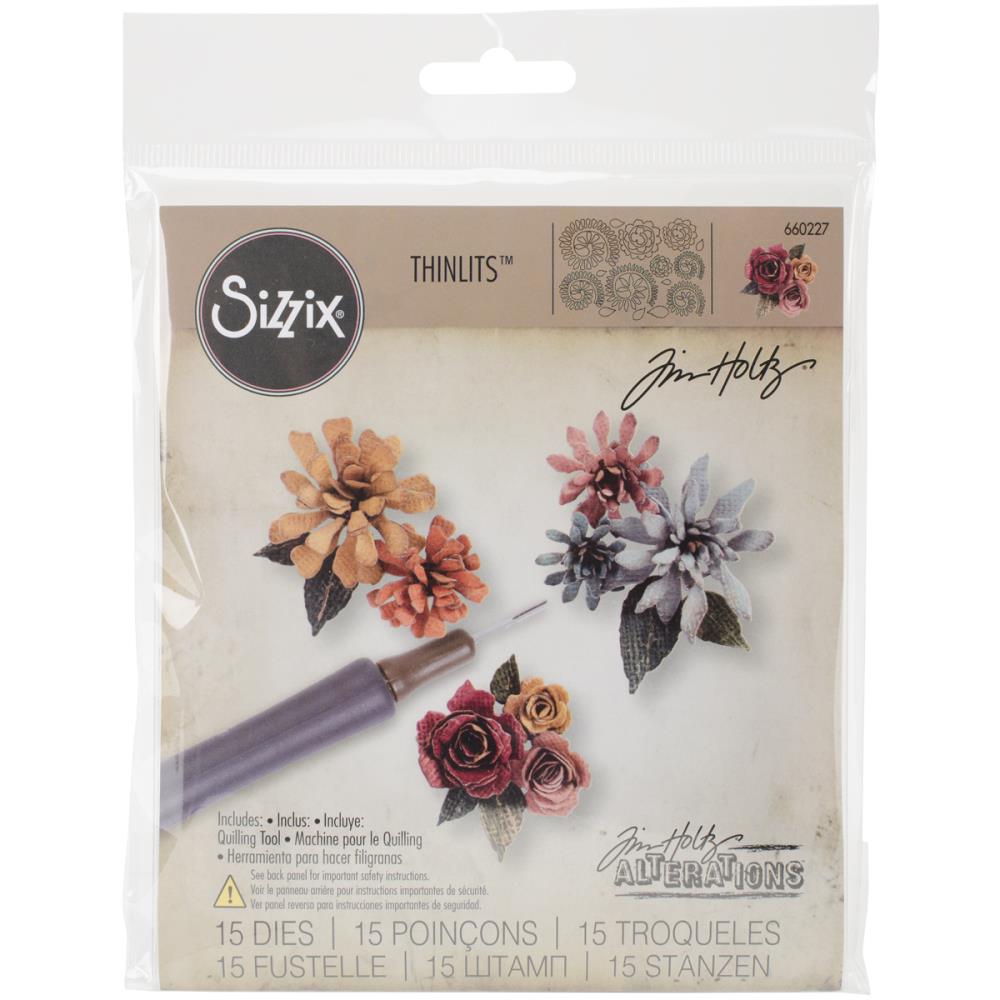  Sizzix Thinlits Dies - Tiny Tattered Florals - By Tim Holtz