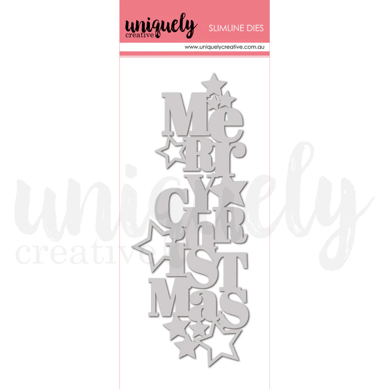 Uniquely Creative - Slim Stacked Merry Christmas Die