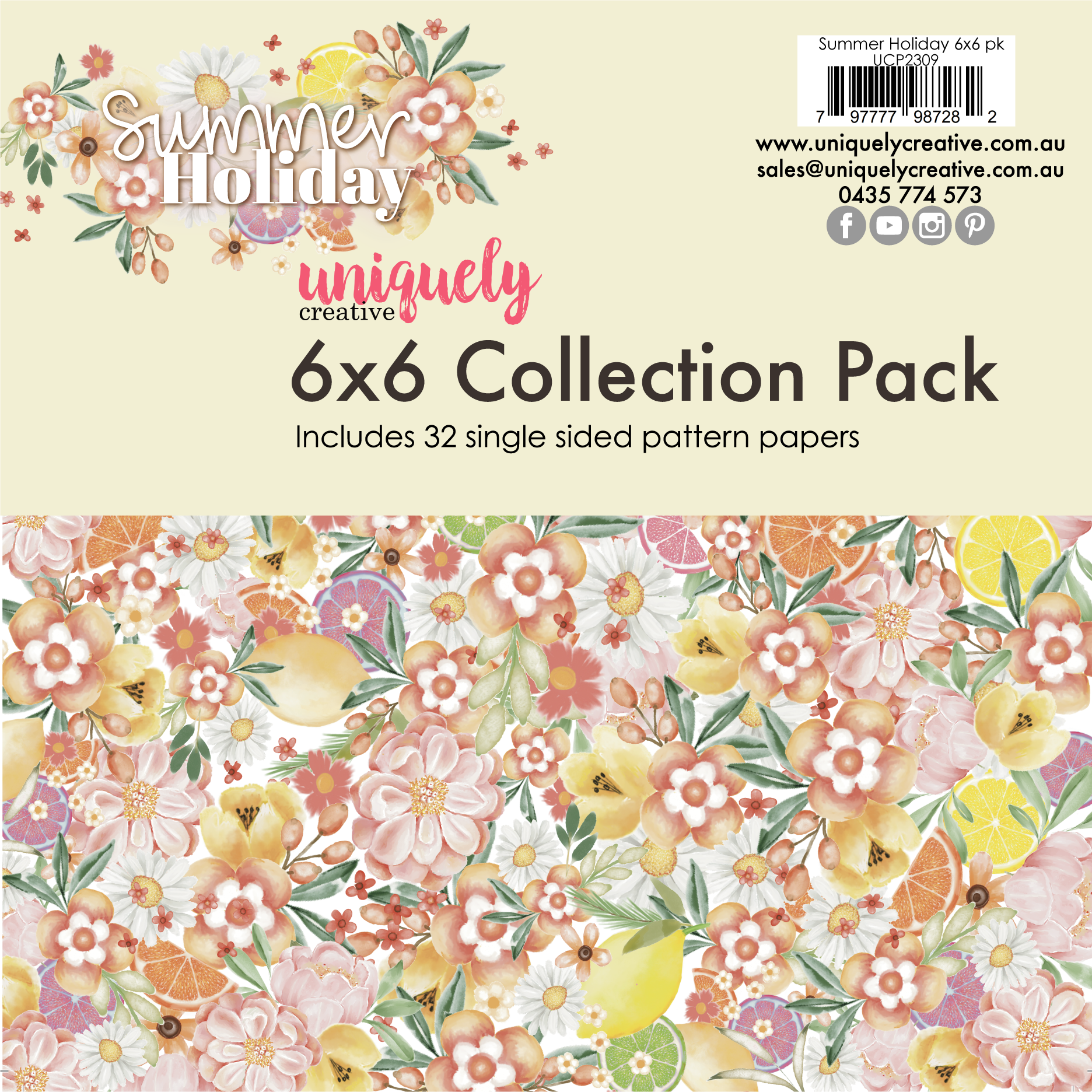 Uniquely Creative - Summer Holiday Collection Pack 6 X 6