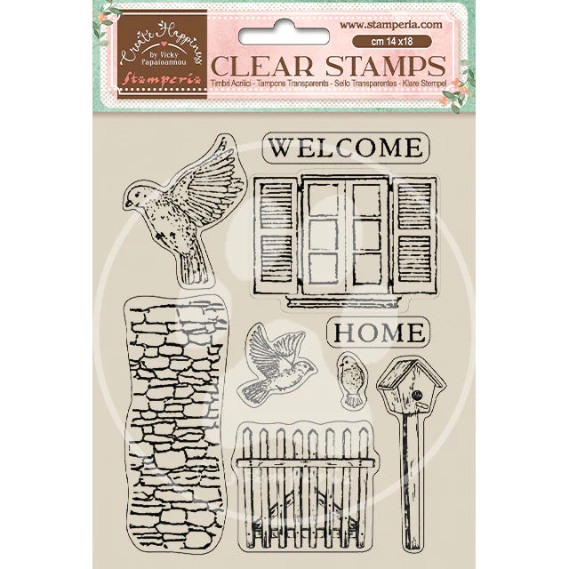 Stamperia Create Happiness Clear Stamps - Welcome Home Birds
