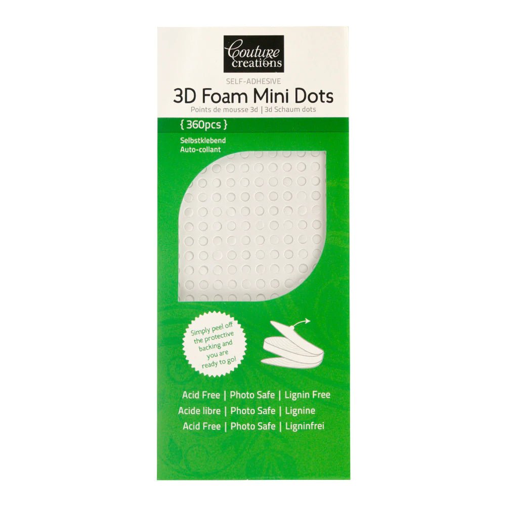 Adhesive - 3D Foam - White - Mini Dots - Crafty Divas