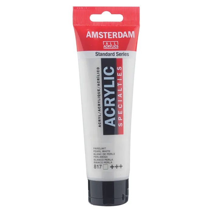 Amsterdam All Acrylics Paint - Pearl White 817 - Crafty Divas