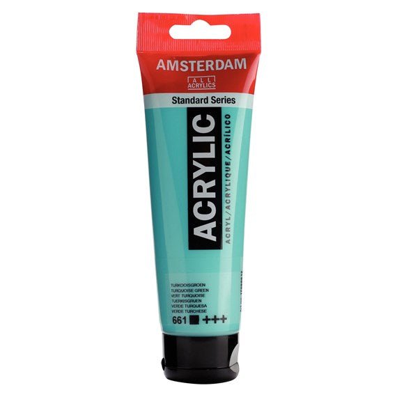Amsterdam All Acrylics Paint - Turquoise Green 661 - Crafty Divas
