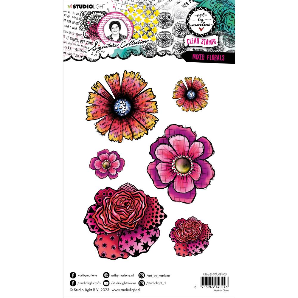 Art By Marlene Signature Collection Stamp - Nr. 405 Mixed Florals - Crafty Divas