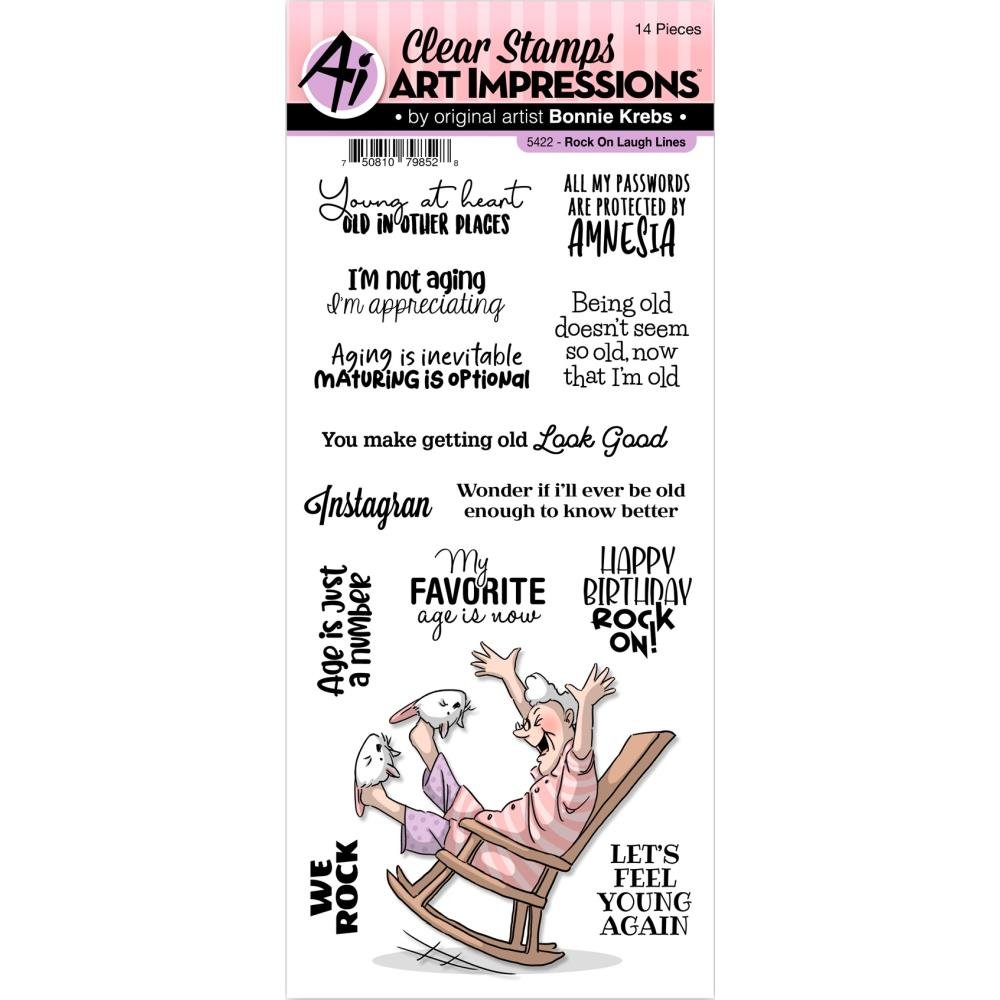 Art Impressions Laugh Lines Clear Stamp - Rock On - Crafty Divas