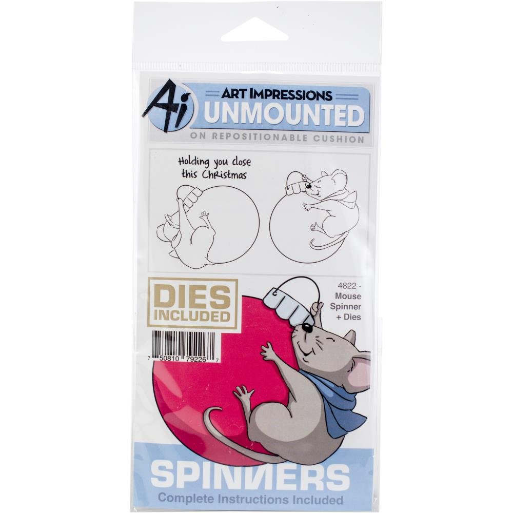 Art Impressions Spinners Stamp & Die Set - Mouse - Crafty Divas