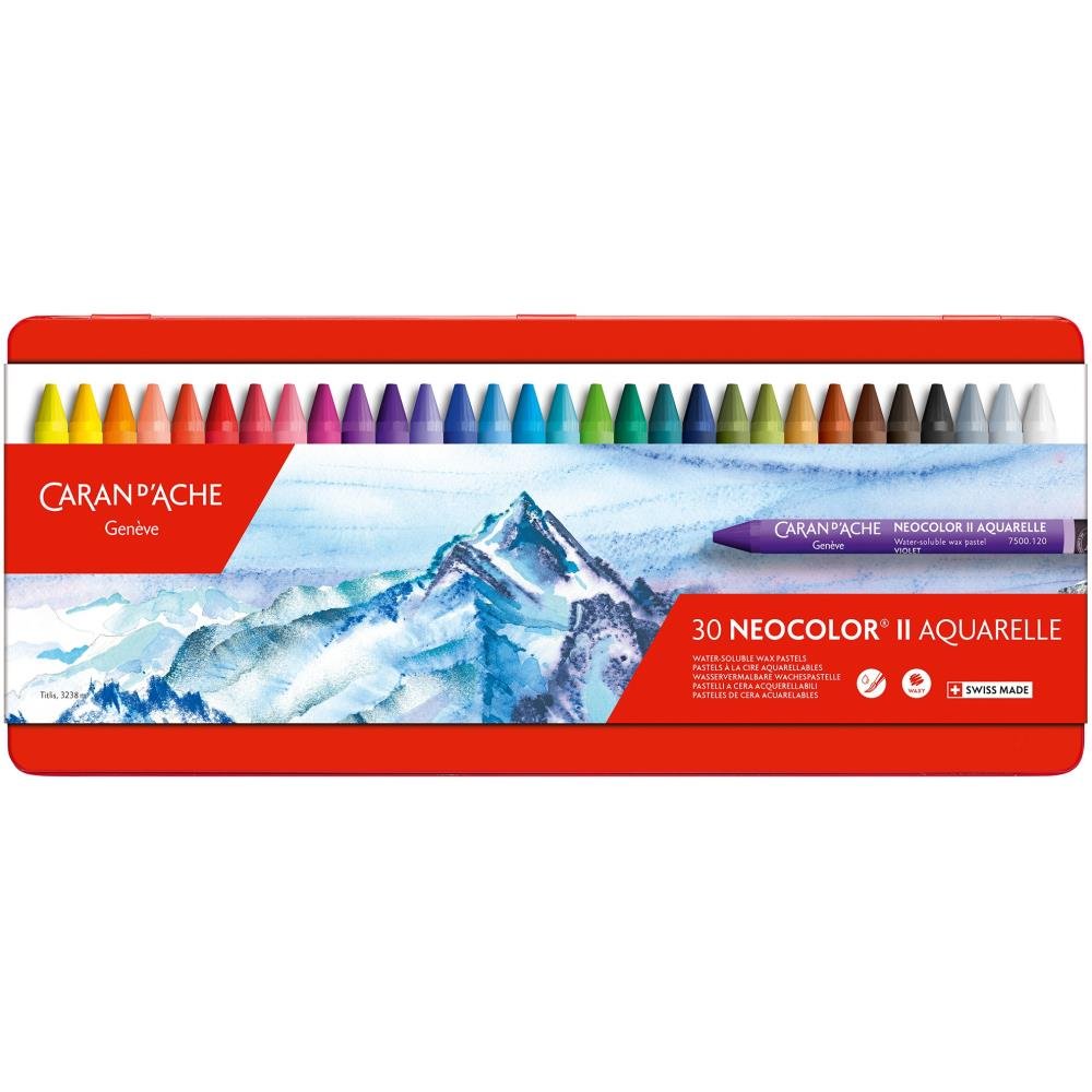 Caran D'Ache NeoColor II Water Soluble Wax Pastel Set - 30 pack - Crafty Divas