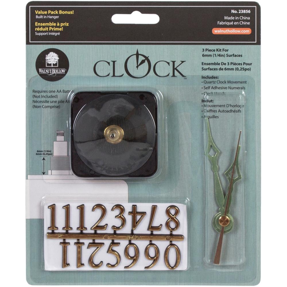 Clock 3-Piece Kit .25-inch Surfaces - Crafty Divas